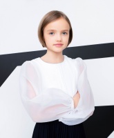 Блузка комбинированная с объемными рукавами белая Gulliver, школьная форма для девочек  фото, kupilegko.ru